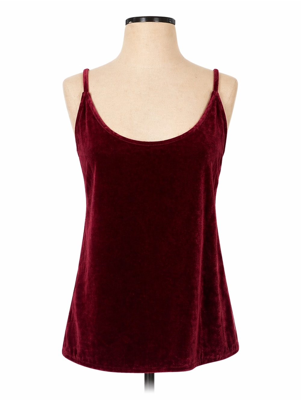 7 For All Mankind Burgundy Velvet Camisole Spaghetti Strap Large Tank Top